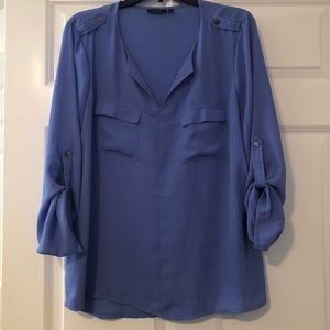Plus Size Periwinkle Blue Chiffon Blouse